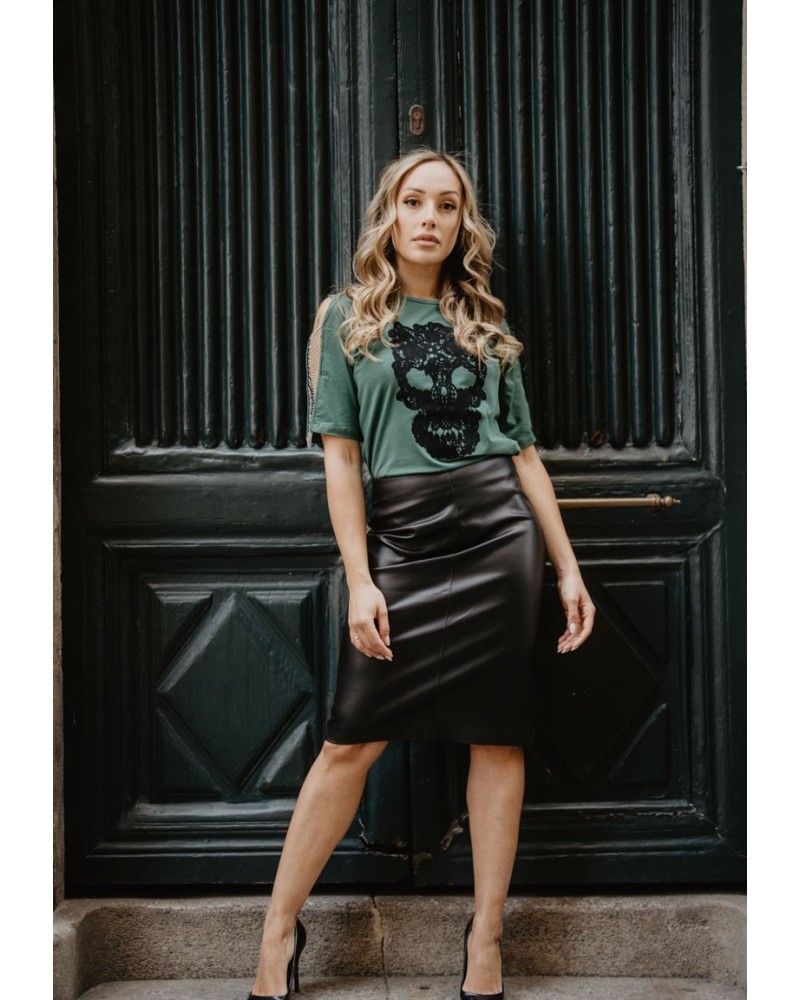 Camiseta Verde Calavera