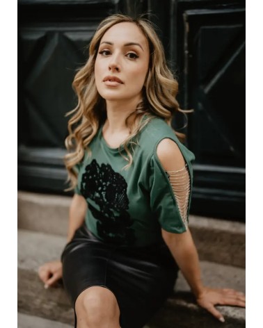 Camiseta Verde Calavera