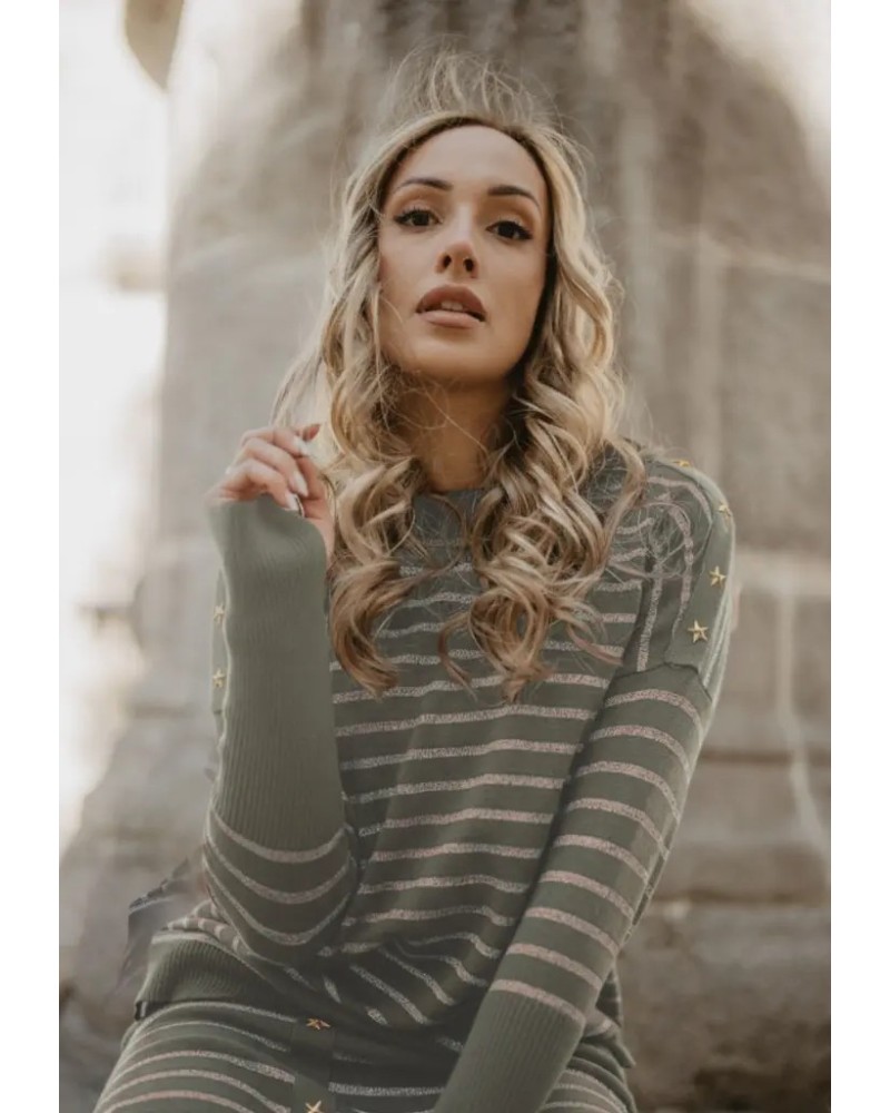 Jersey Verde Rayas y Estrellas