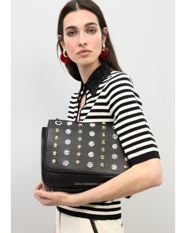 Bolso Bandolera Tachas Oro y Plata