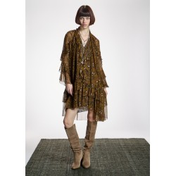 Vestido Corto Estampado Volantes