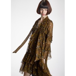 Vestido Corto Estampado Volantes