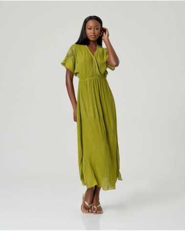 Vestido Largo Verde Ácido