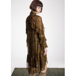 Vestido Corto Estampado Volantes