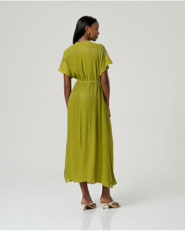 Vestido Largo Verde Ácido