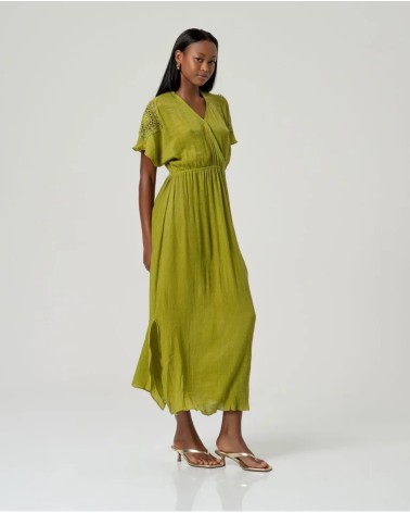 Vestido Largo Verde Ácido