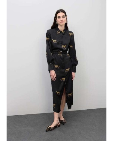 Vestido Satinado Leopardos