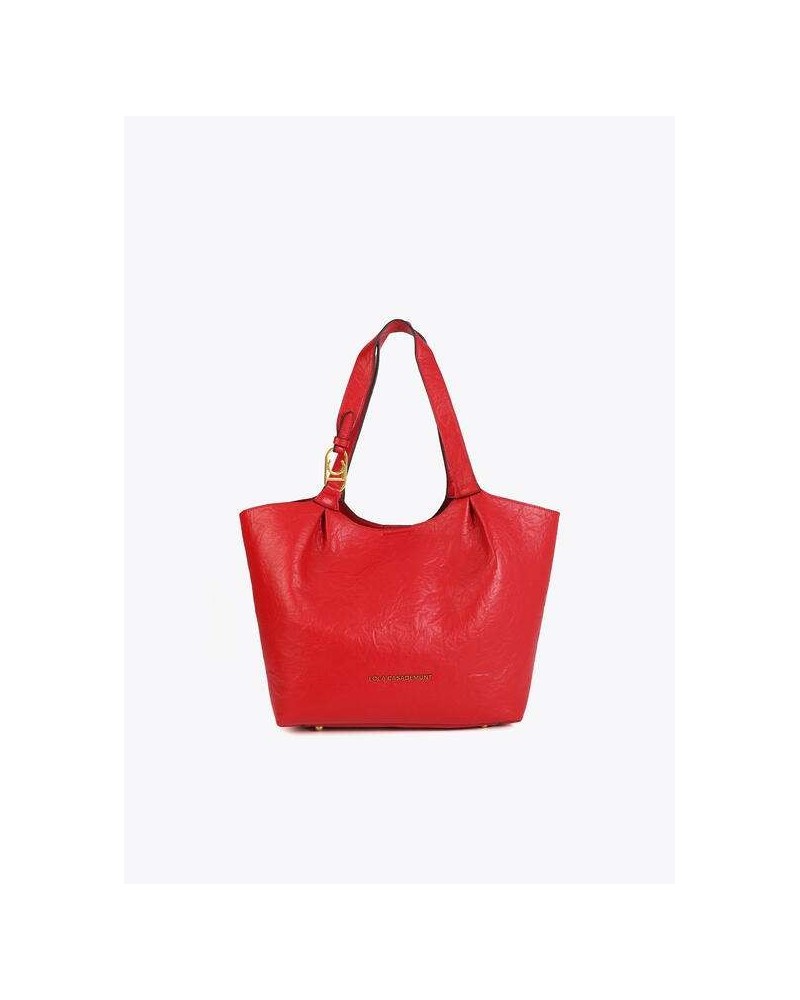 Bolso Shopper Rojo Pliegues
