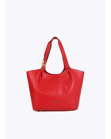 Bolso Shopper Rojo Pliegues