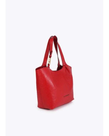 Bolso Shopper Rojo Pliegues