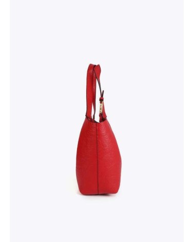 Bolso Shopper Rojo Pliegues