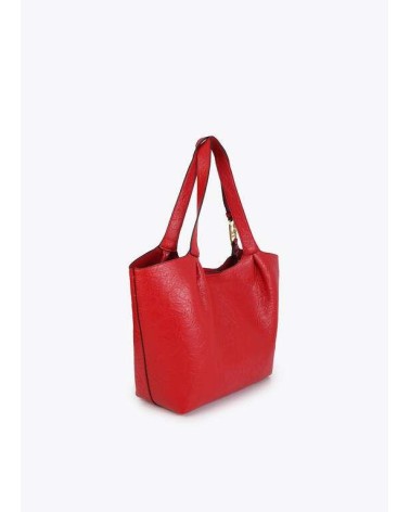 Bolso Shopper Rojo Pliegues