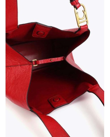 Bolso Shopper Rojo Pliegues