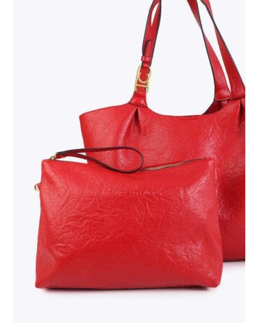 Bolso Shopper Rojo Pliegues