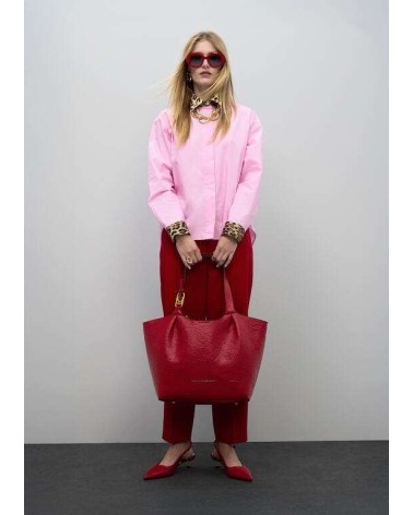 Bolso Shopper Rojo Pliegues