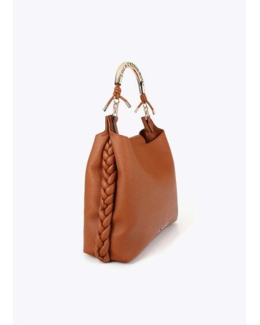 Bolso Shopper Camel Asa Metálica