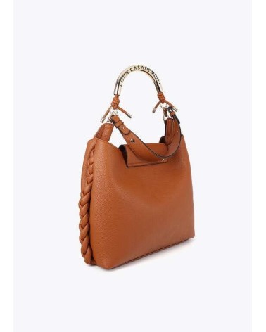 Bolso Shopper Camel Asa Metálica