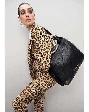 Bolso Shopper Negro Asa Metálica