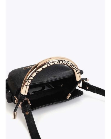 Bolso Mini Bandolera Negro Asa Troquelada