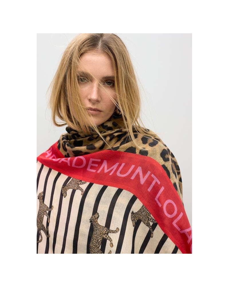 Foulard Rayas y Leopardo