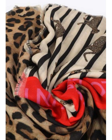 Foulard Rayas y Leopardo