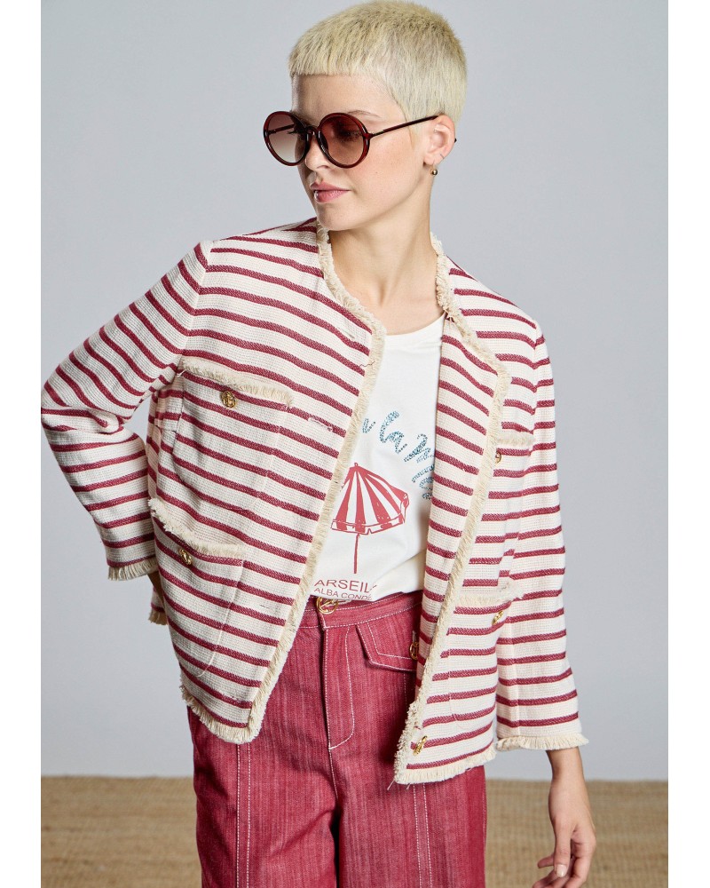 Chaqueta Cruda Rayas