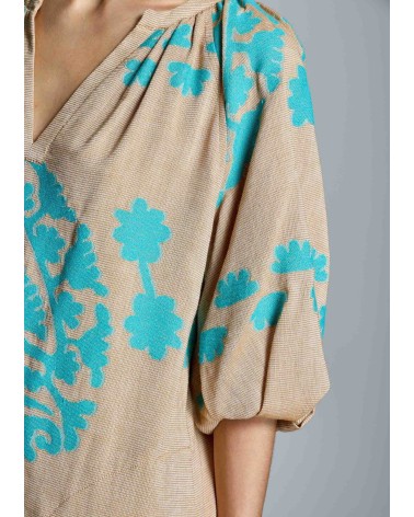 Vestido Jacquard Turquesa