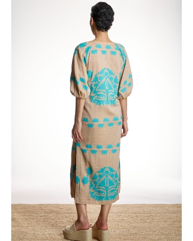 Vestido Jacquard Turquesa