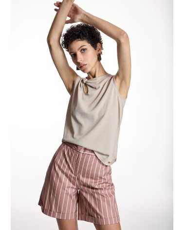 Top Punto Beige Abertura