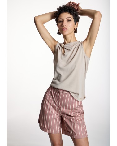 Top Punto Beige Abertura