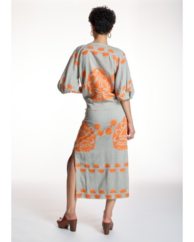 Blusa Jacquard Naranja