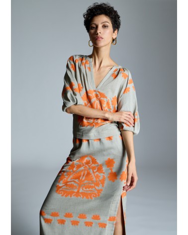 Falda Jacquard Naranja