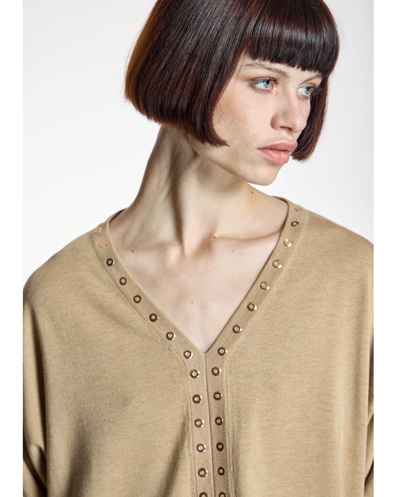 Jersey Camel Con Ojales Metálicos