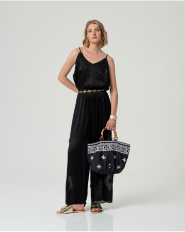 Top Negro Tirantes Finos