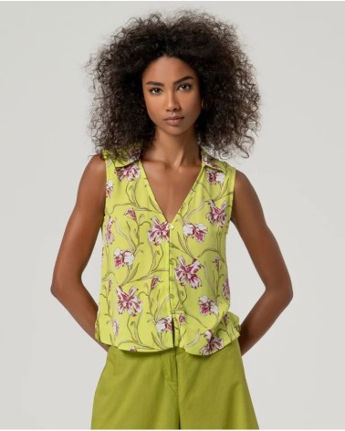 Blusa Pico Verde S/mangas