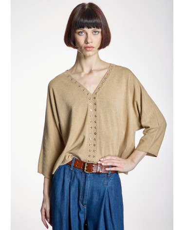 Jersey Camel Con Ojales Metálicos