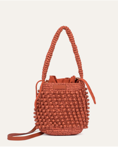 Bolso Rafia Bandolera Teja