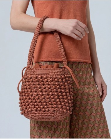 Bolso Rafia Bandolera Teja