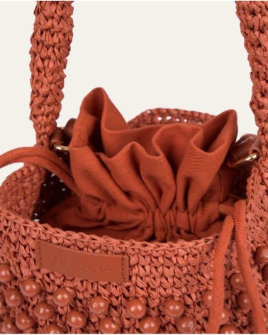 Bolso Rafia Bandolera Teja