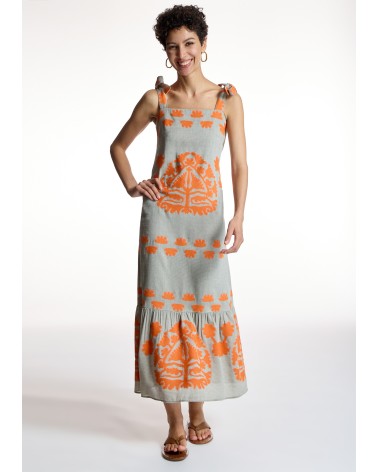 Vestido Tirantes Jacquard Bicolor