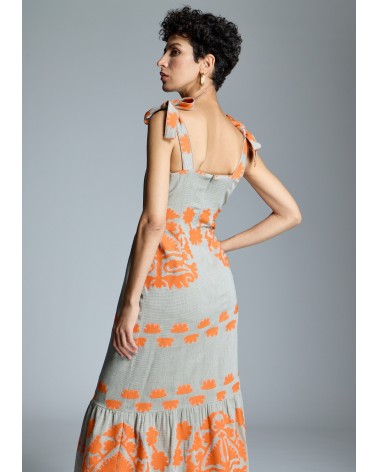 Vestido Tirantes Jacquard Bicolor