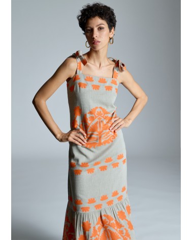 Vestido Tirantes Jacquard Bicolor