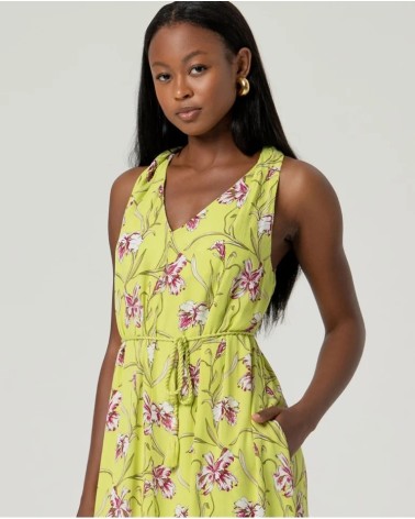 Vestido Corto Verde Ácido