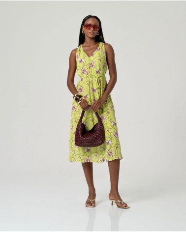 Vestido Corto Verde Ácido