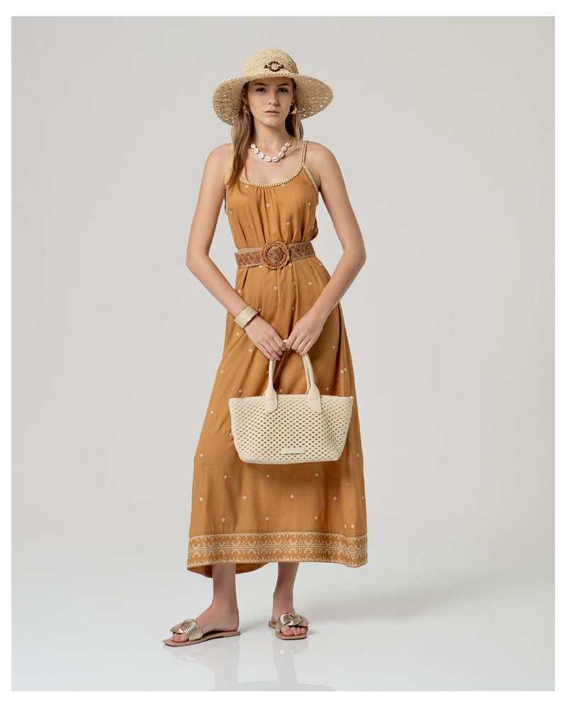Vestido Tirantes Camel