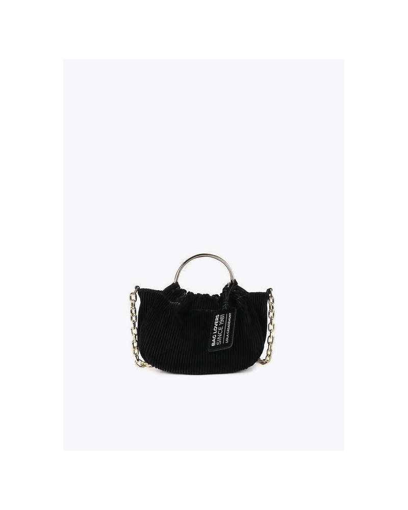 Bolso Pequeño Plisado Negro