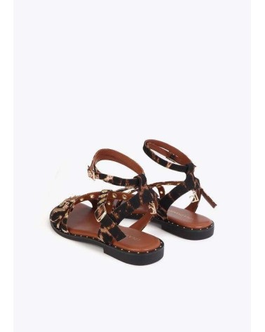 Sandalia Plana Tiras Leopardo
