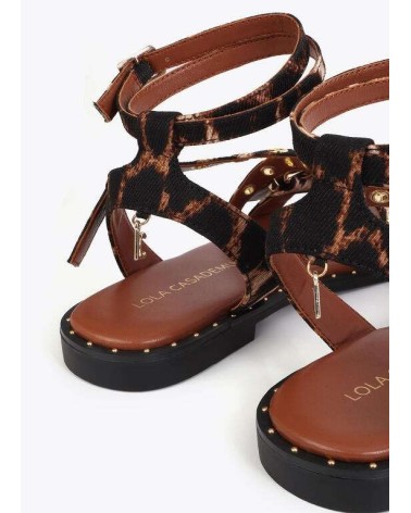 Sandalia Plana Tiras Leopardo