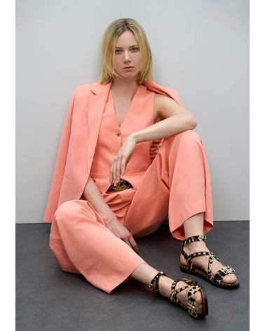 Sandalia Plana Tiras Leopardo