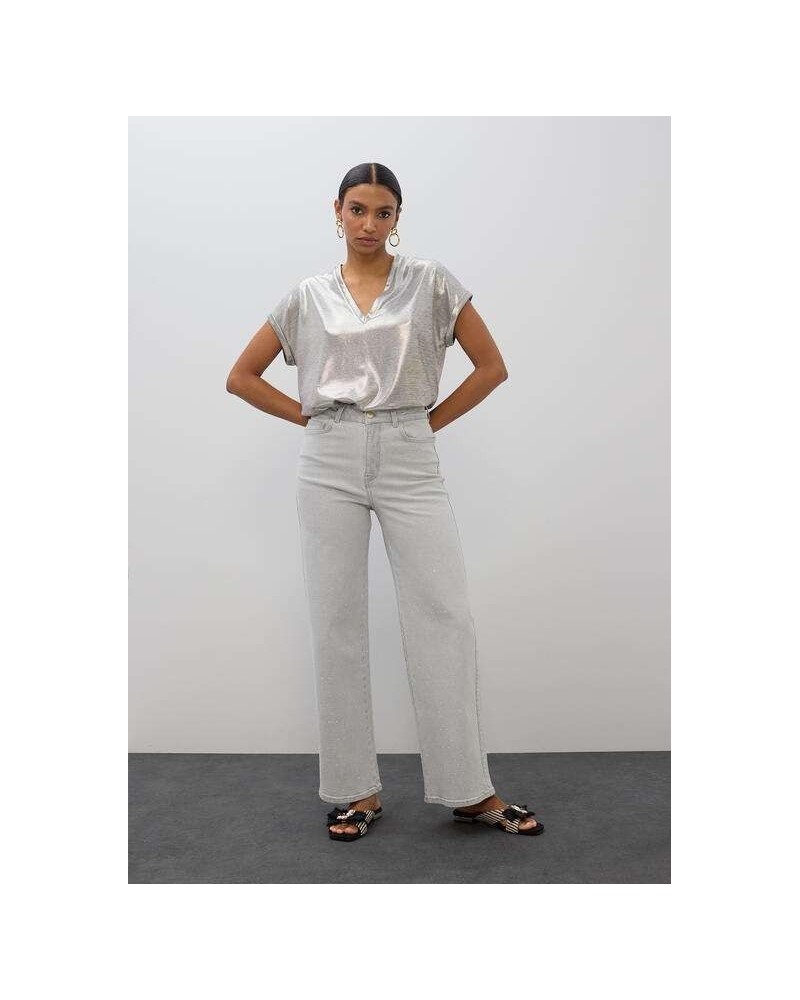 Pantalones Gris Strass